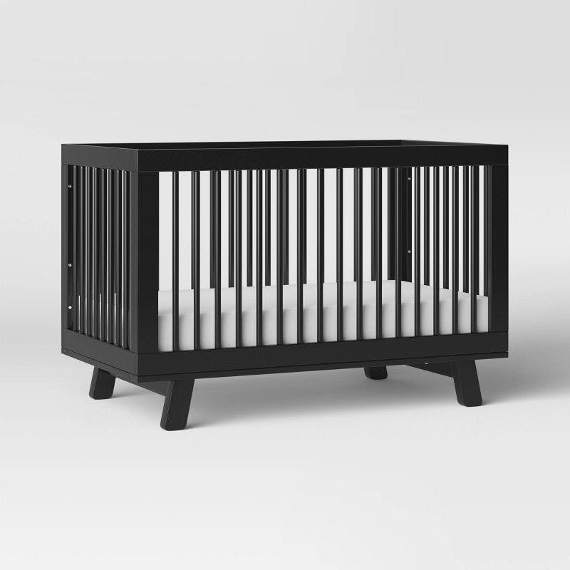 Hudson Black 3-in-1 Convertible Crib with Toddler Rail