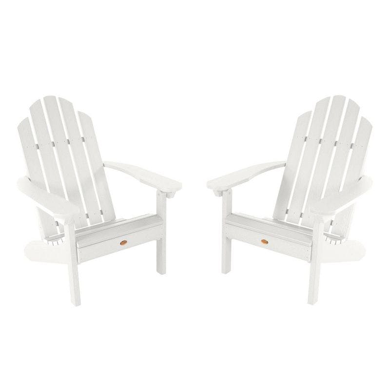 Classic Westport White Adirondack Chair Set with Arms