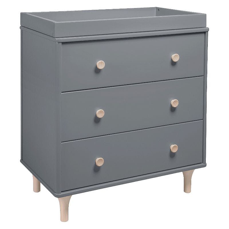 Lolly Grey and Washed Natural 3-Drawer Changer Dresser