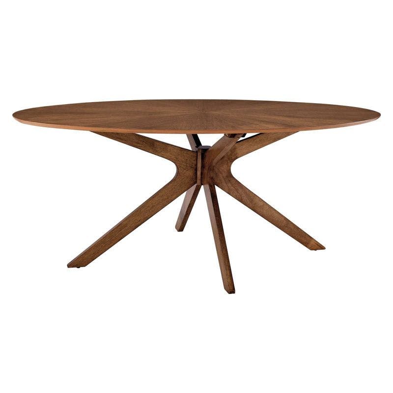 Fenway 71" Walnut Oval Wood Dining Table
