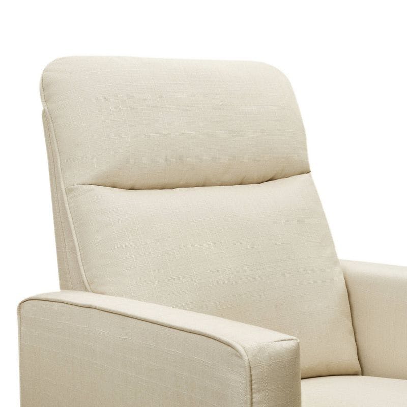 Gabby Pillowback Natural Oat Swivel Glider with High Support