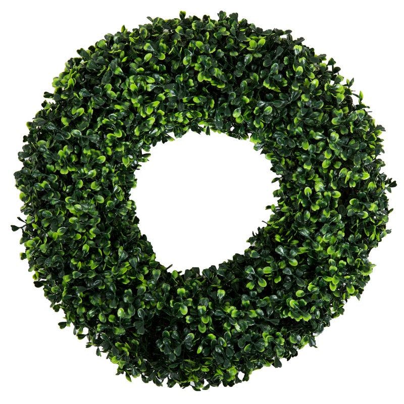All-Season Boxwood 16.5" UV-Resistant Artificial Wreath