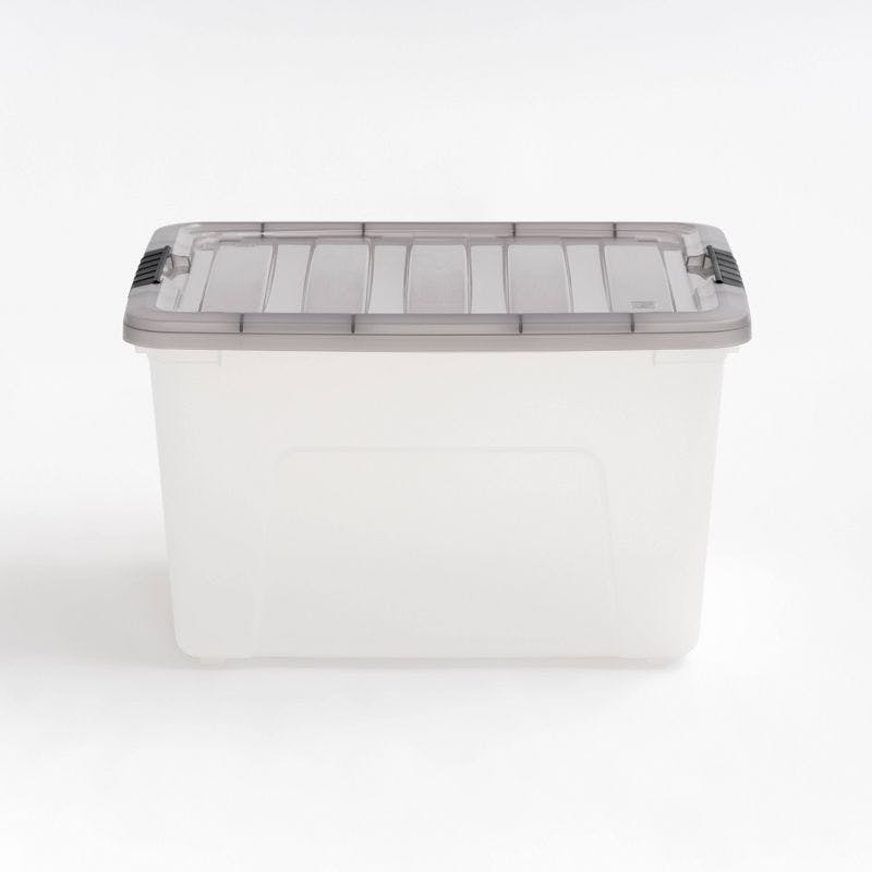 ClearView 40 Qt. Gray Stackable Kids Storage Box with Secure Latch