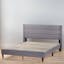 Elegant Stone Queen Upholstered Wooden Platform Bed with Tufted Headboard