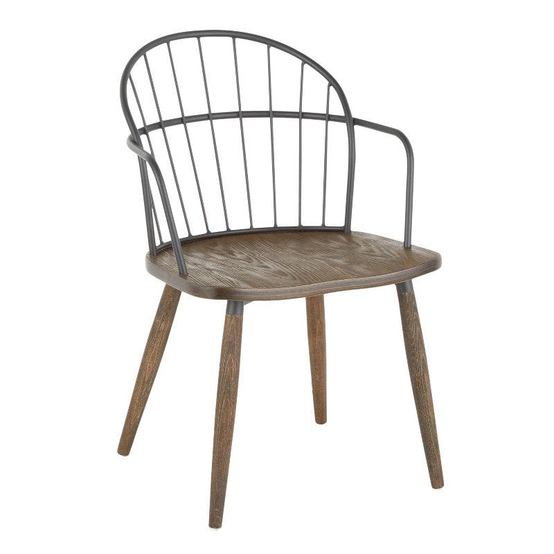 Melvin Black Metal And Walnut Dining Chair