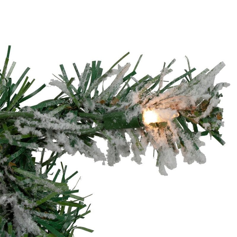 Victorian Flocked Pine 9' Pre-Lit Artificial Christmas Garland with Clear Lights
