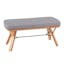 42'' Folia Natural Wood Bench with Light Gray Cushion Seat