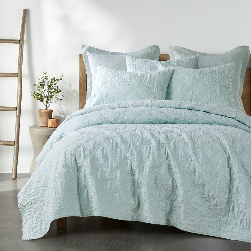 Spa-Inspired King Cotton & Linen Quilt Set