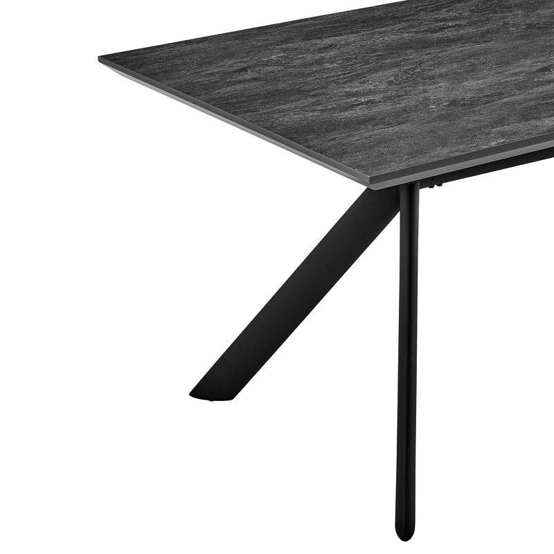 Contemporary Margot 63'' Black and Brown Rectangular Dining Table