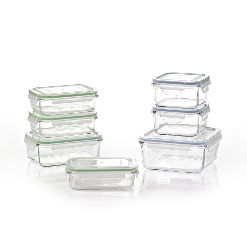 ClearView 14-Piece Glass Meal Prep & Storage Set with Easy-Latch Lids