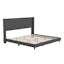Charcoal Linen King Upholstered Platform Bed with Wingback Headboard