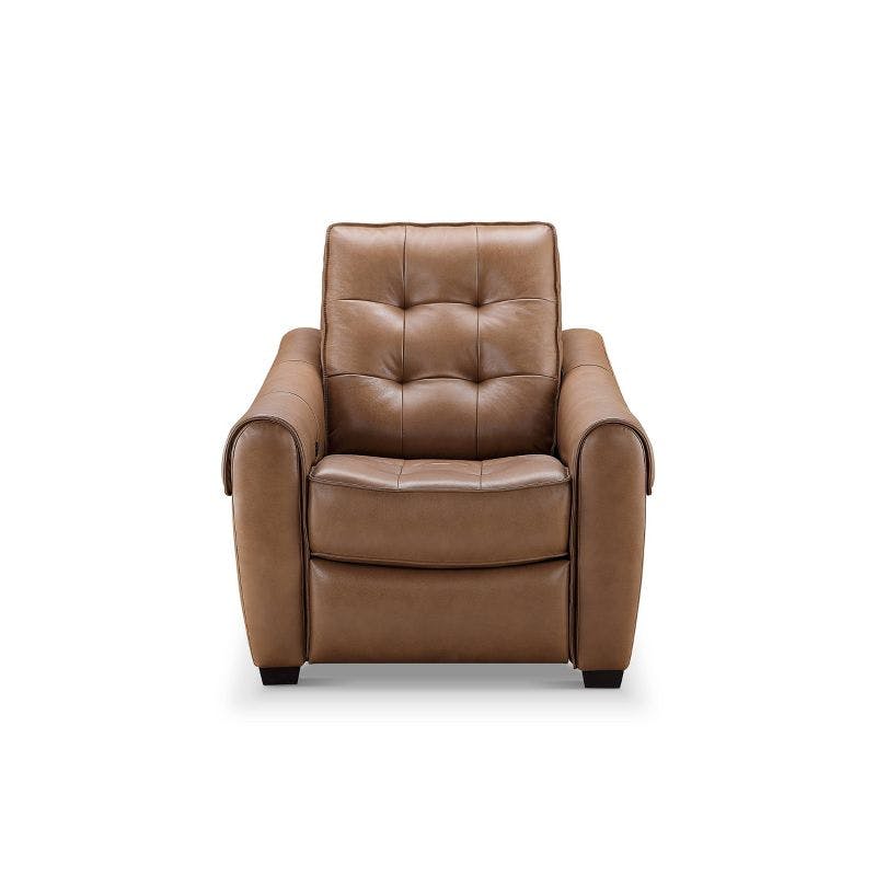 Elliot Camel Top Grain Leather Power Recliner with USB Port