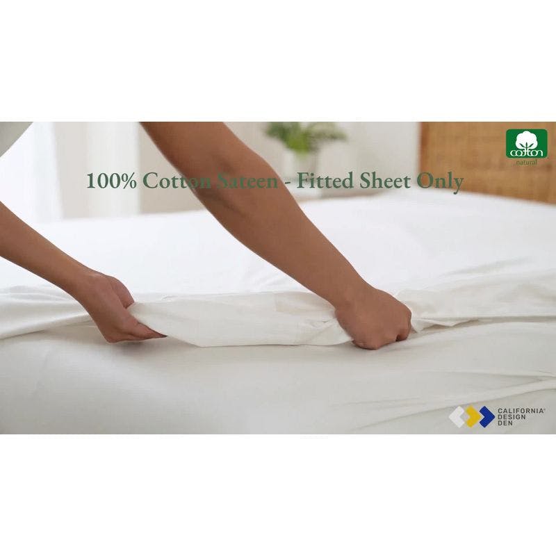 Bright White Luxurious Cotton Full Fitted Sheet with Deep Pockets