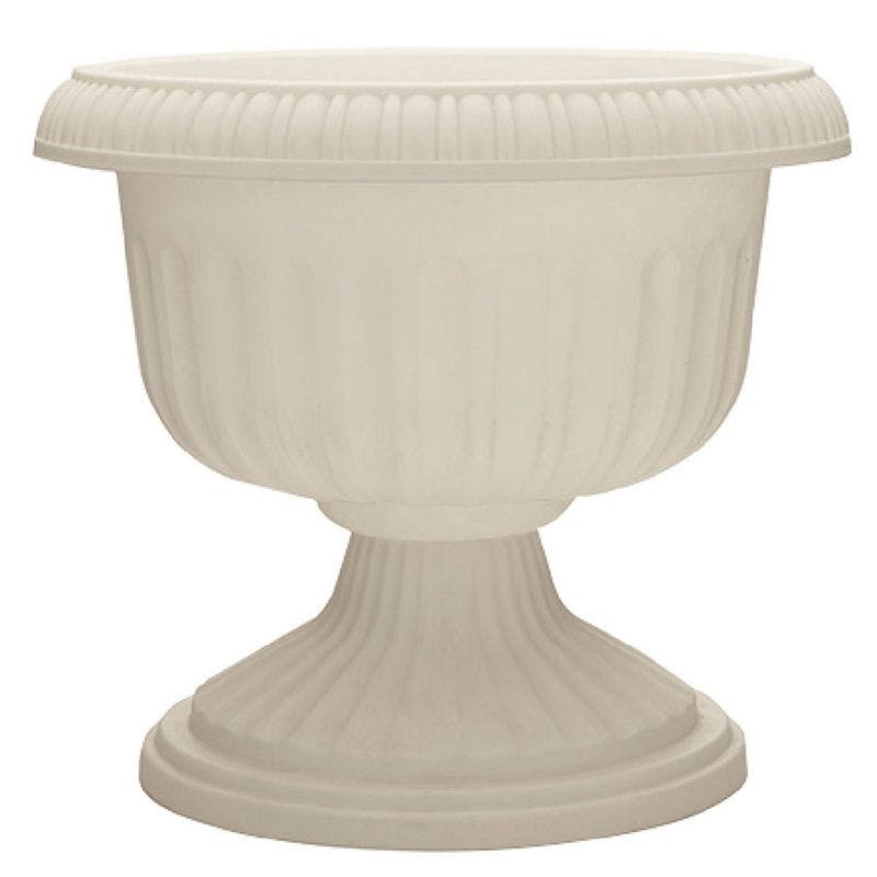 Elegant Grecian Urn Inspired White Resin Planter Pot