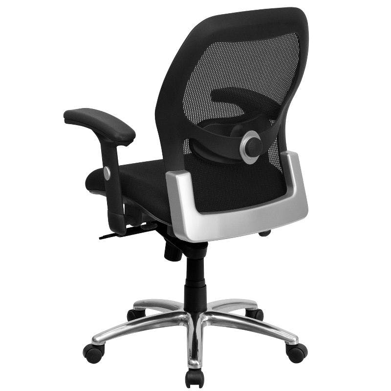 Ergonomic Black Mesh Mid-Back Executive Swivel Chair with Adjustable Arms
