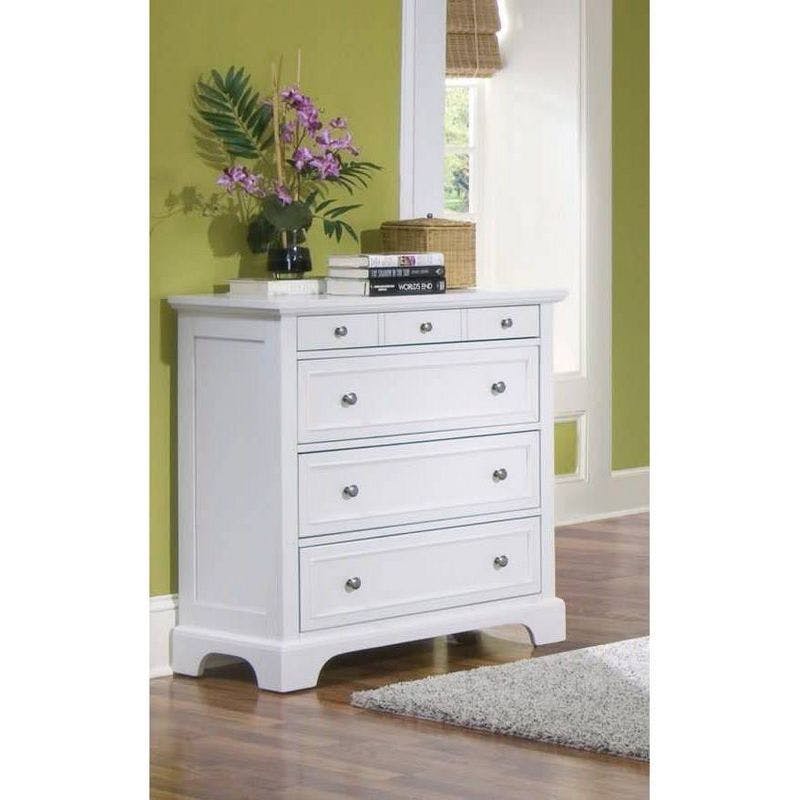 Cottage Charm Off-White Storage Chest with Felt-Lined Drawer