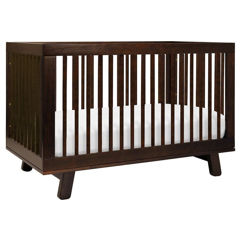 Hudson Espresso Modern Convertible Crib with Toddler Rail