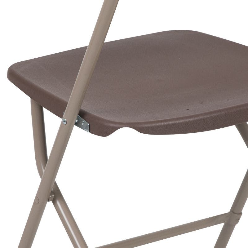 Hercules Series 650LB Capacity Brown Plastic Folding Chair - 2 Pack