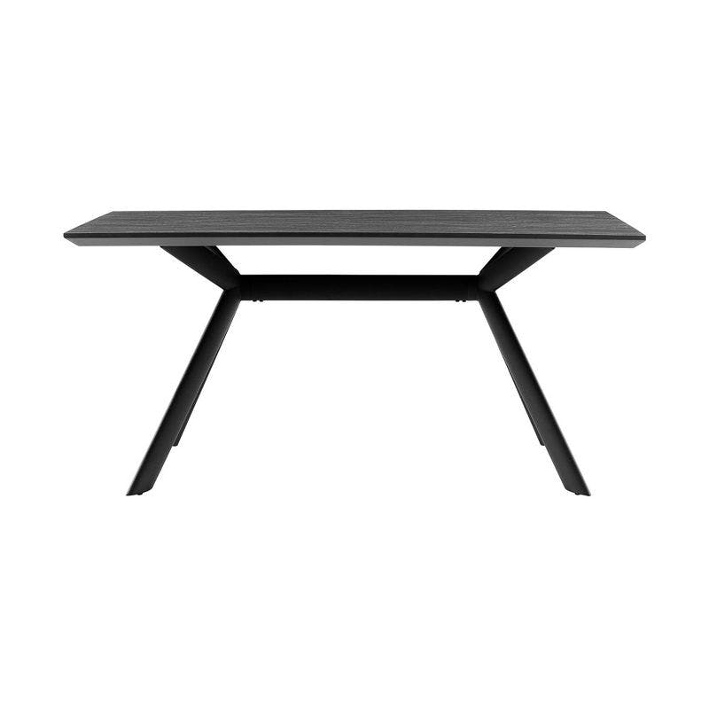 Contemporary Margot 63'' Black and Brown Rectangular Dining Table