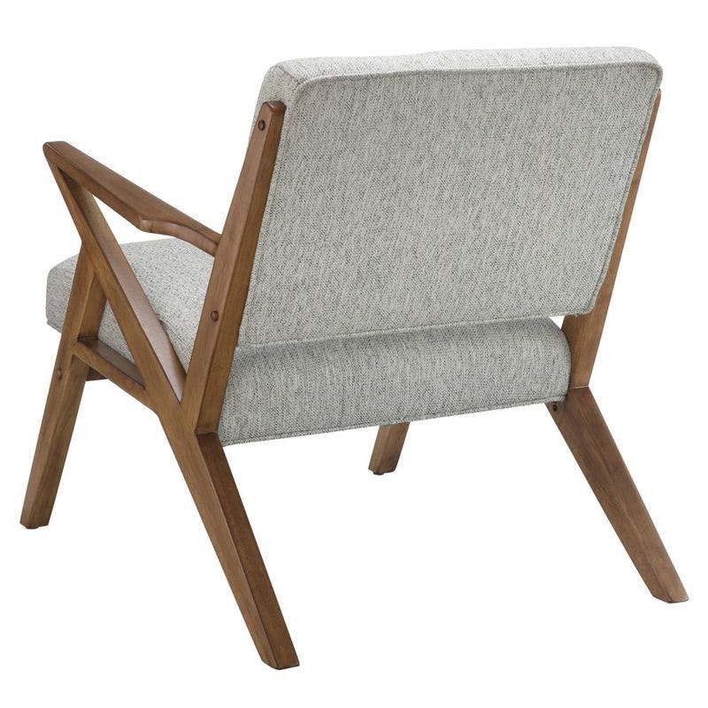 Mid-Century Modern Rocket Lounge Chair in Light Grey Microfiber