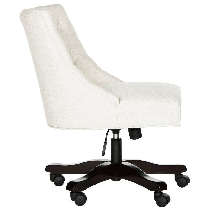 Soho Tufted Creme Linen Swivel Office Chair