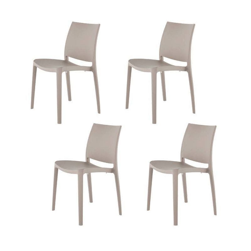 Lagoon Sensilla 4-Piece Stackable Gray Dining Chair Set