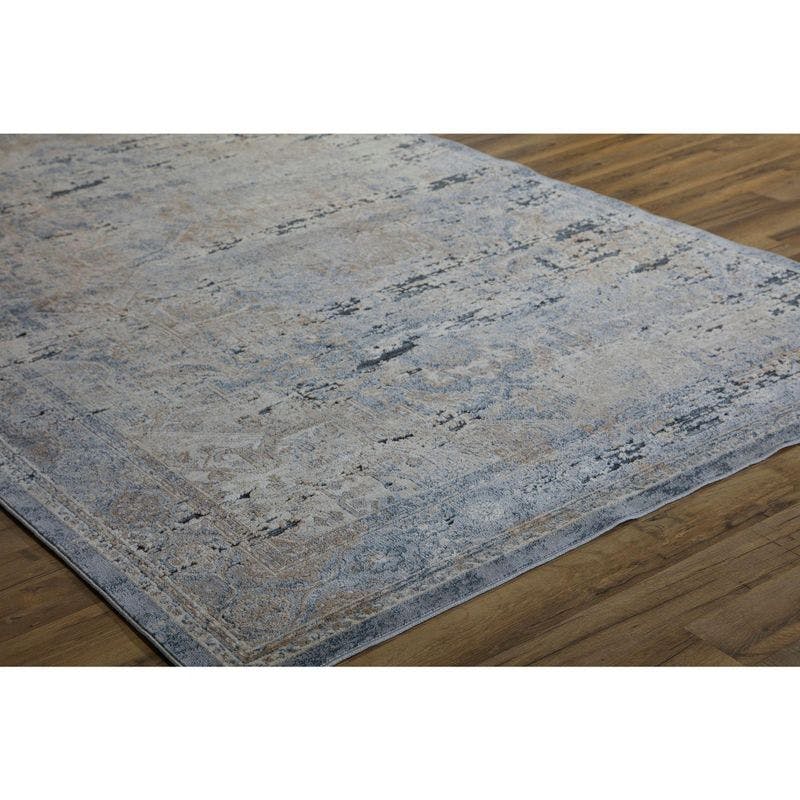 Cambridge Transitional 5' x 8' Blue Navy Synthetic Area Rug