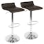 Contemporary Adjustable Swivel Barstool in Brown Leatherette
