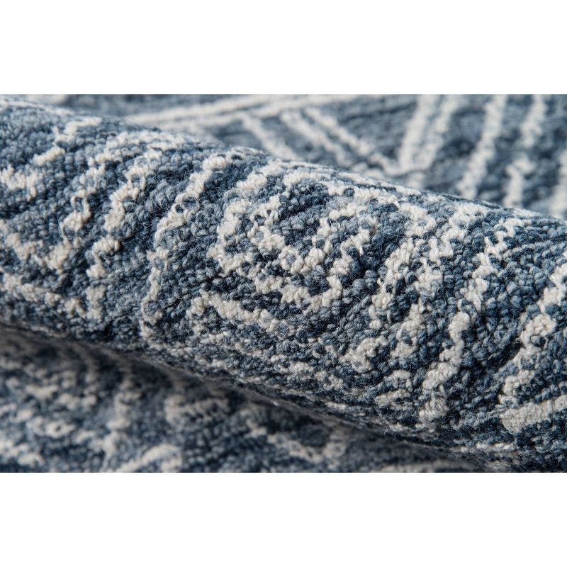 Urban Bohemia Hand-Hooked Gray Geometric Wool Runner Rug