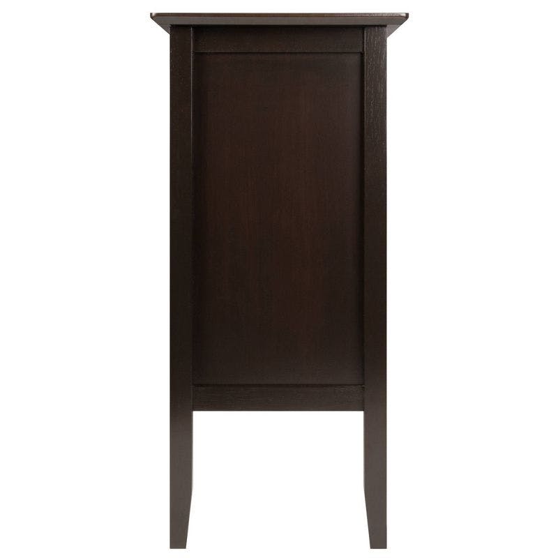 Elegant Transitional Melba Sideboard in Rich Coffee Finish with Satin Nickel Knobs