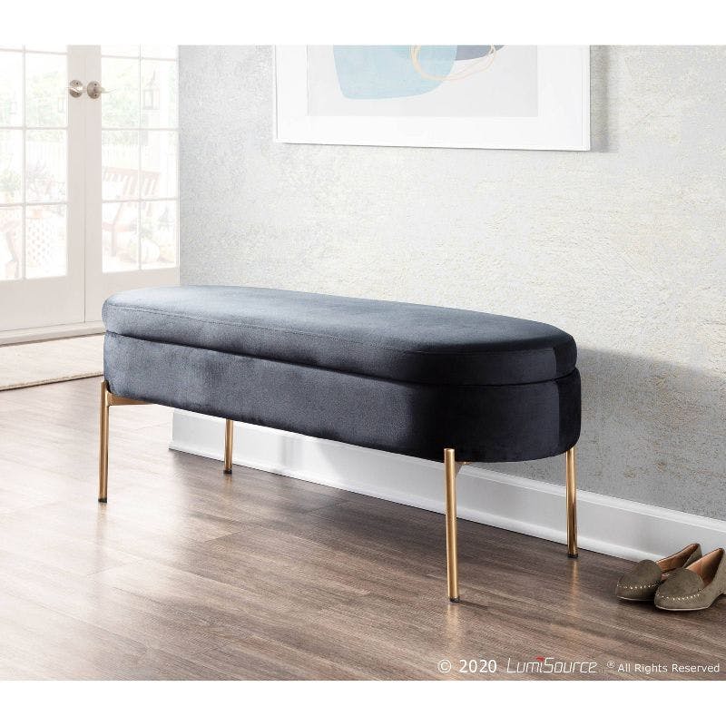 48" Chloe Contemporary Upholstered Storage Bench - LumiSource