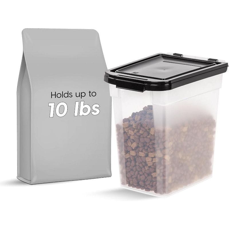 160 oz Clear & Black Airtight Pet Food Storage Container