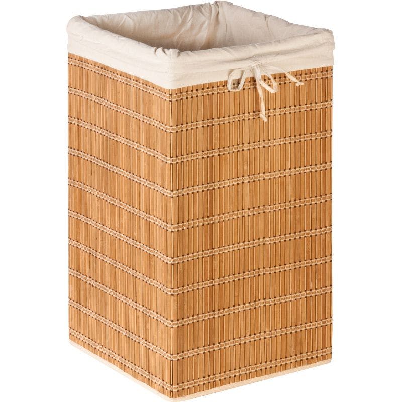 Bamboo Wicker Square Hamper with Removable Canvas Bag
