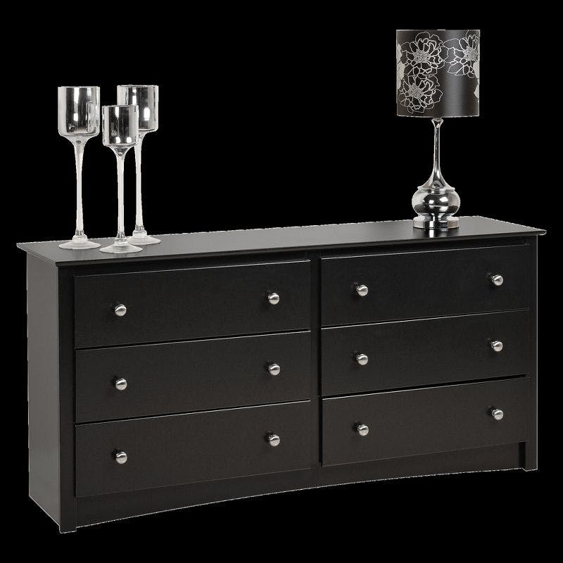 Sonoma Modern Black Double Dresser with Extra Deep Drawers