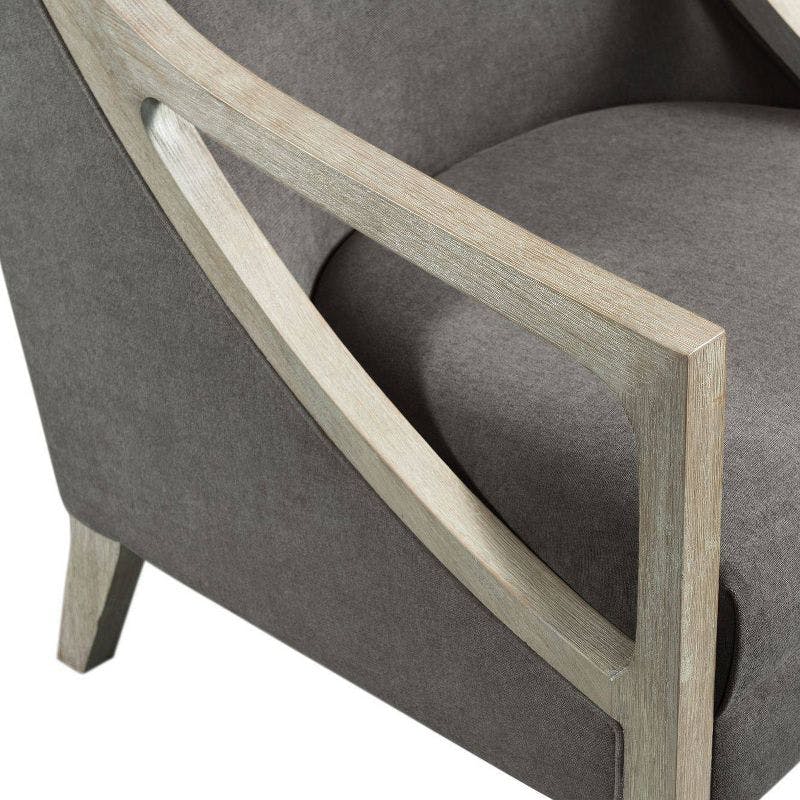 Dayna Transitional Whitewash and Gray Wooden Accent Chair