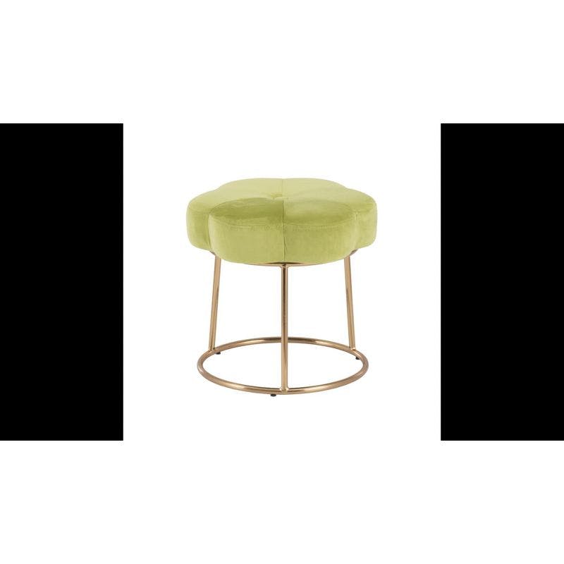 Seraphina Light Green and Gold Accent Vanity Stool