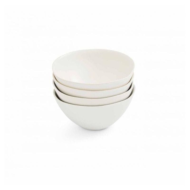 Sophie's Garden Inspired Creamy White Ceramic All-Purpose Bowls, Set of 4