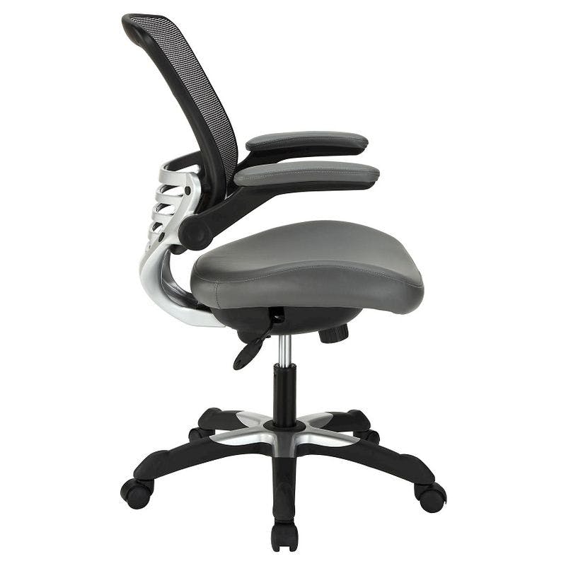 Edge Modern Gray Mesh and Leatherette Adjustable Office Chair
