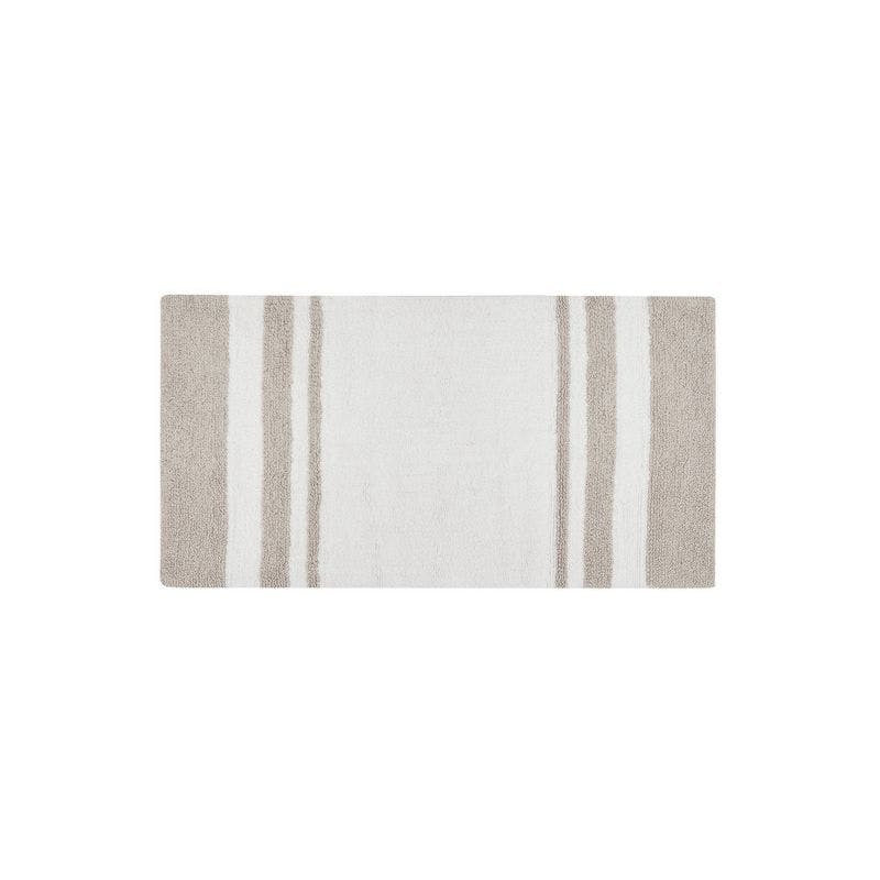 Taupe Spa-Inspired Reversible Cotton Bath Rug 27" x 45"