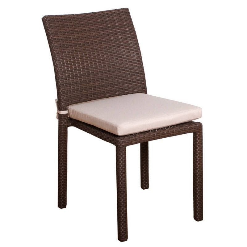 Sonlin 4pc All-Weather Wicker Stacking Patio Dining Chair Set with Cushions