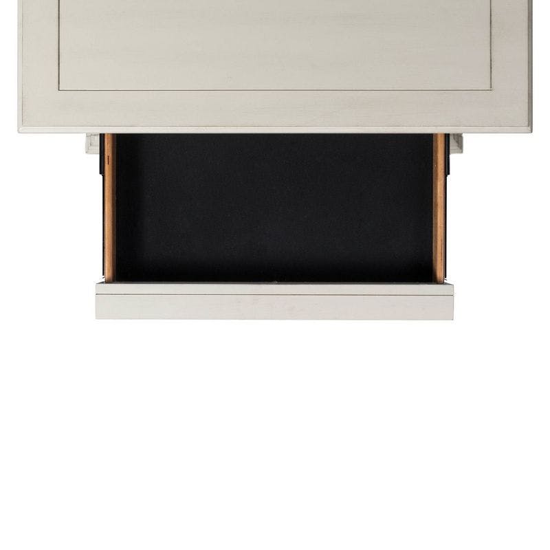 Transitional White 3-Drawer Nightstand with USB Ports