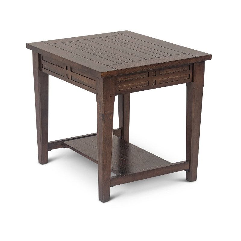 Crestline Transitional Brown Wood End Table with Storage