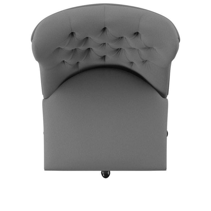 Della Plush Gray LiveSmart Fabric Task Chair with Wood Base