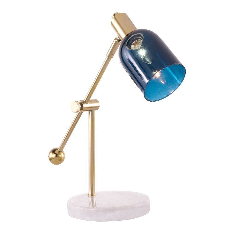 44185&#34; Marcel Desk Lamp Blue/Gold/White - LumiSource
