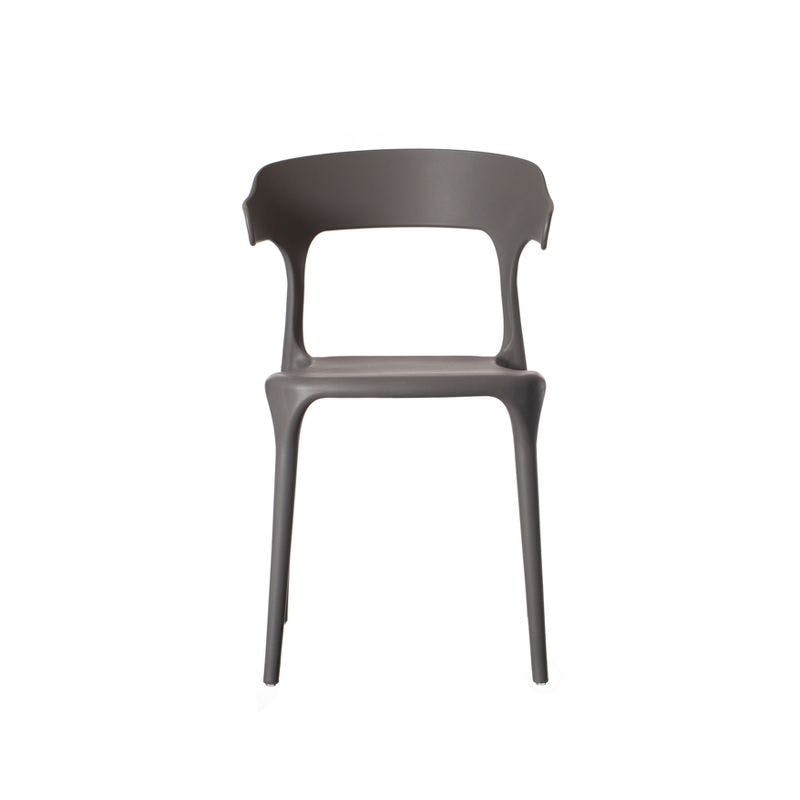 Scandi-Inspired Matte Gray Stackable Plastic Dining Chair