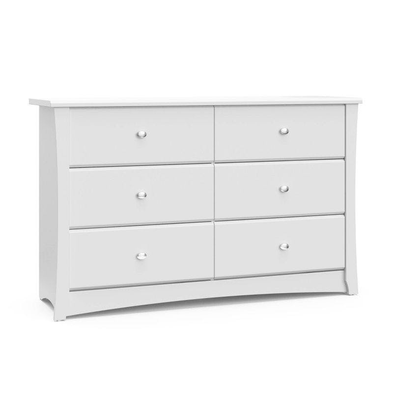 Crescent 6-Drawer White Engineered Wood Nursery Dresser