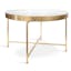 Elegant White and Gold Round Metal Coffee Table with Lift-Top