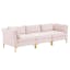 Luxe Pink Velvet 103" Three-Piece Sectional Sofa