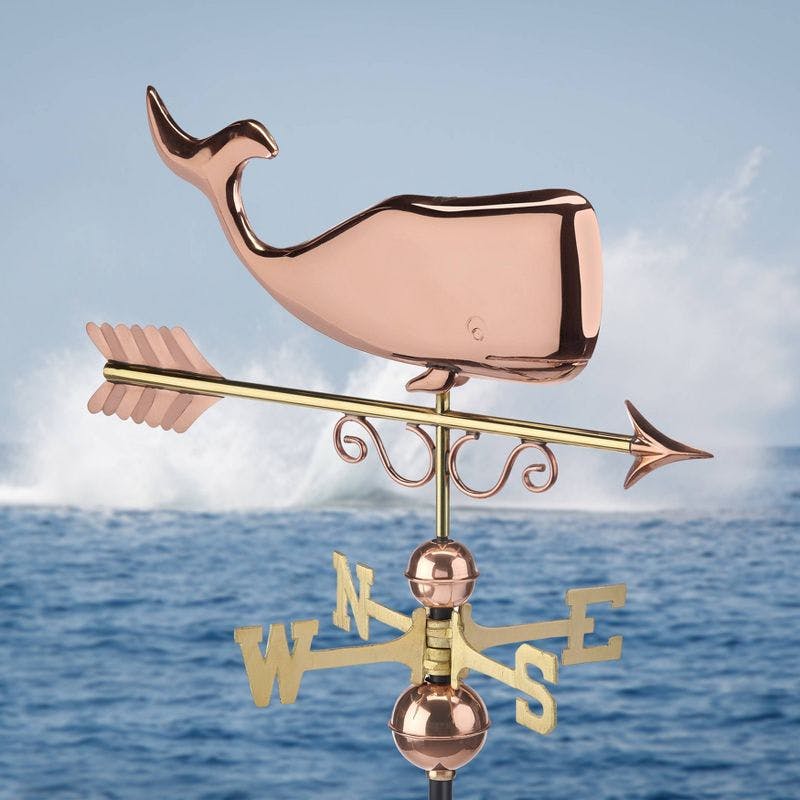 Whale Pure Copper Weathervane