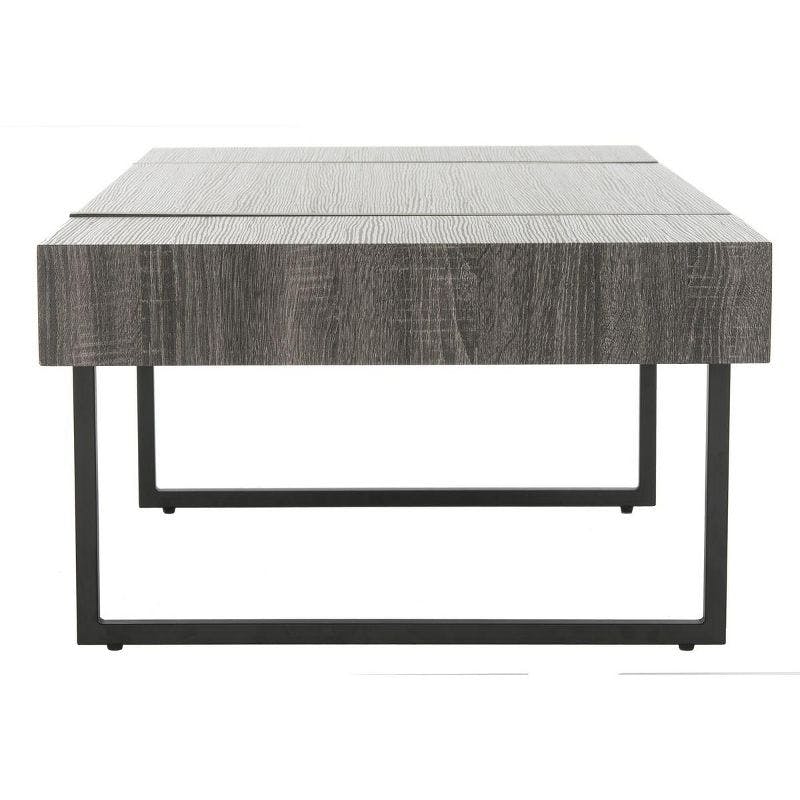 Tristan 43'' Black Wood and Metal Transitional Coffee Table